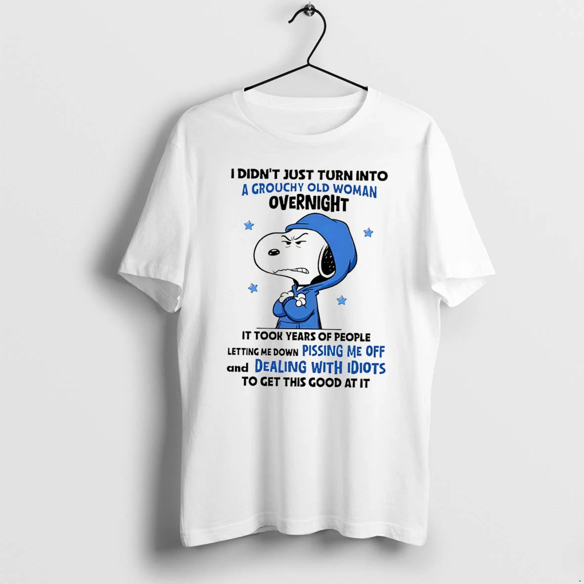 Officials Snoopy Grouchy Old Woman Overnight Quote Tee Premium T Shirt