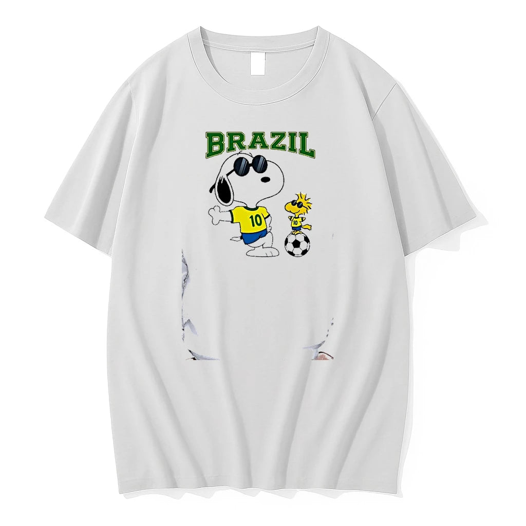 Officials Snoopy Woodstock Brazil National Football Team Premium T Shirt