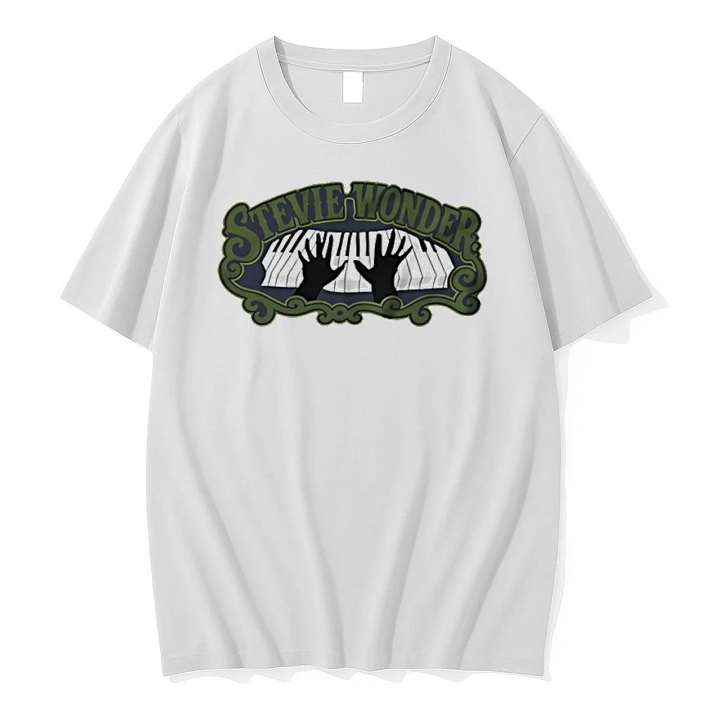 Officials Stevie Wonder Piano Hands Musician Music Legend Iconic Singer Premium T Shirt