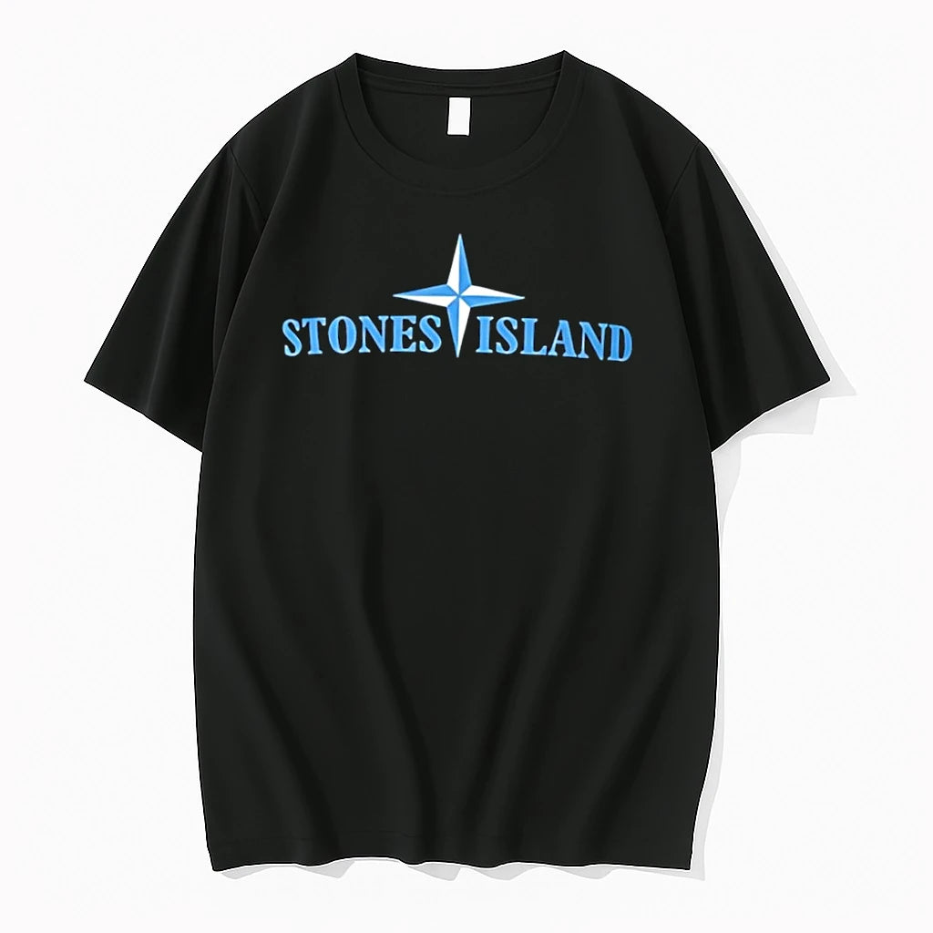 Officials Stones Island Logo Stones Island Black Premium T Shirt