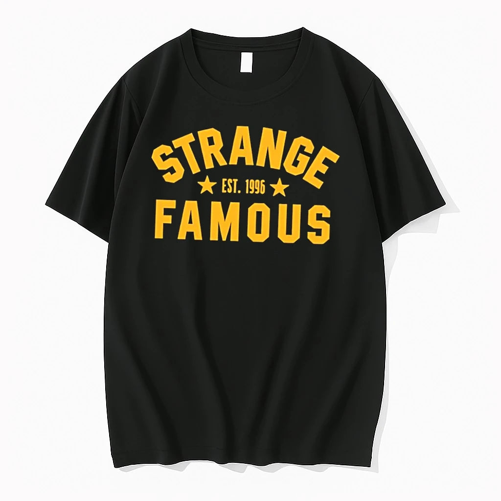 Officials Strange Famous Est 1996 Graphic Black Premium T Shirt
