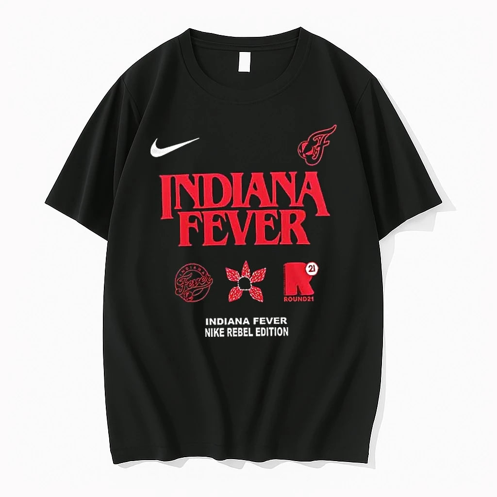 Officials Stranger Things Indiana Fever Black Mens Premium T Shirt