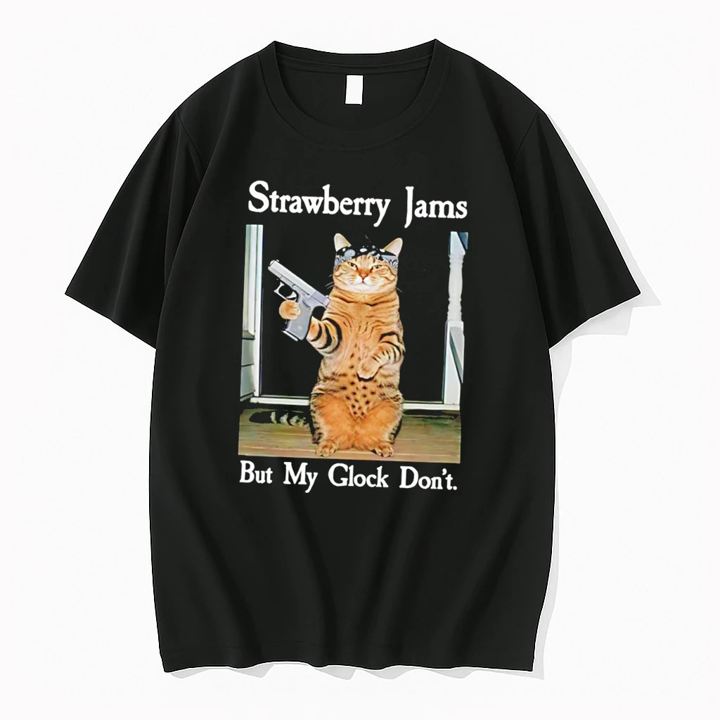 Officials Strawberry Jams But My Glock Dont Cat Meme Tee Premium T Shirt
