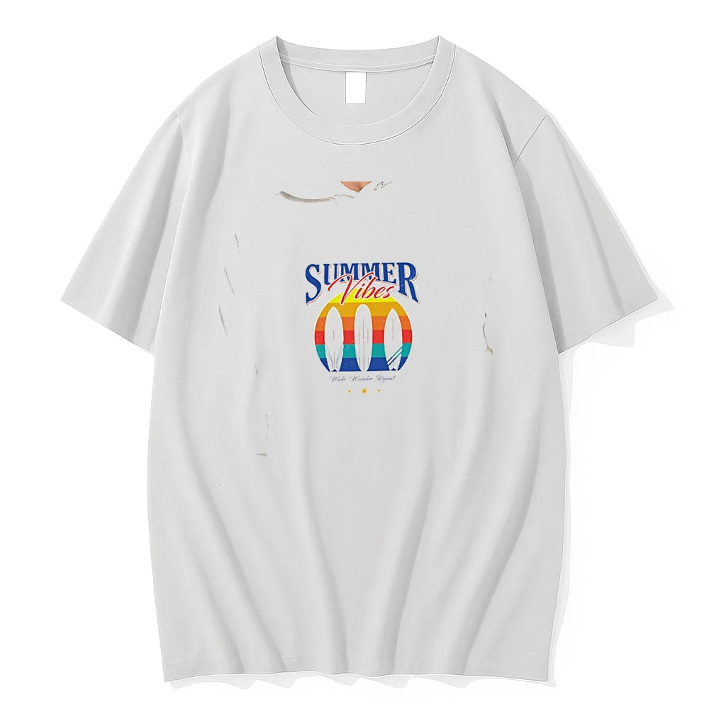 Officials Summer Vibes Wake Wander Repeat Surfboard Sunset Beach Summer Ocean Premium T Shirt