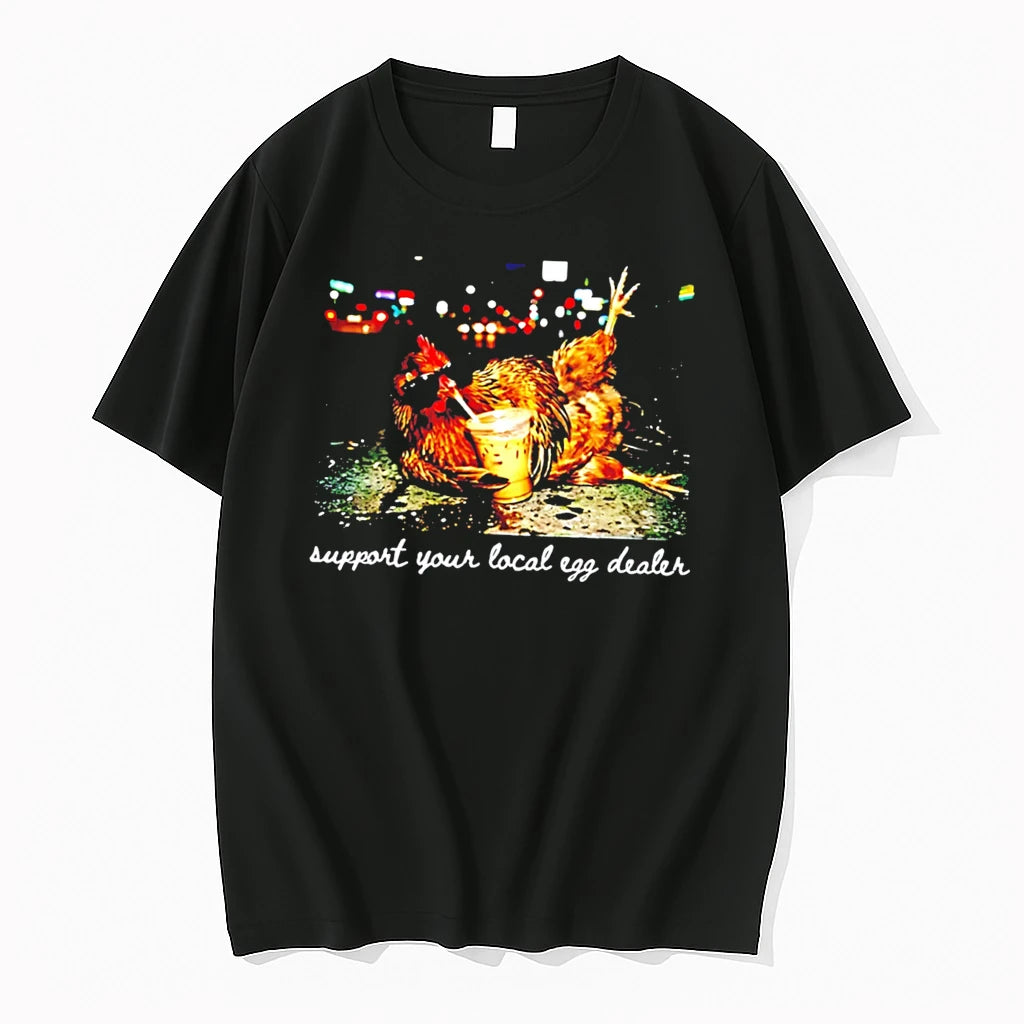 Officials Support Your Local Egg Dealer Chicken With Iced Coffee Tee Premium T Shirt