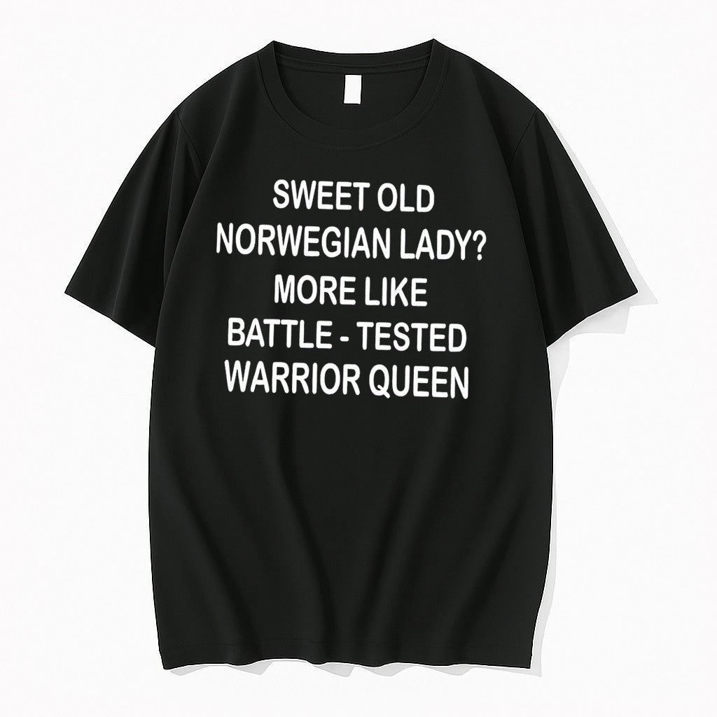 Officials Sweet Old Norwegian Lady Battle Tested Warrior Queen Black Premium T Shirt