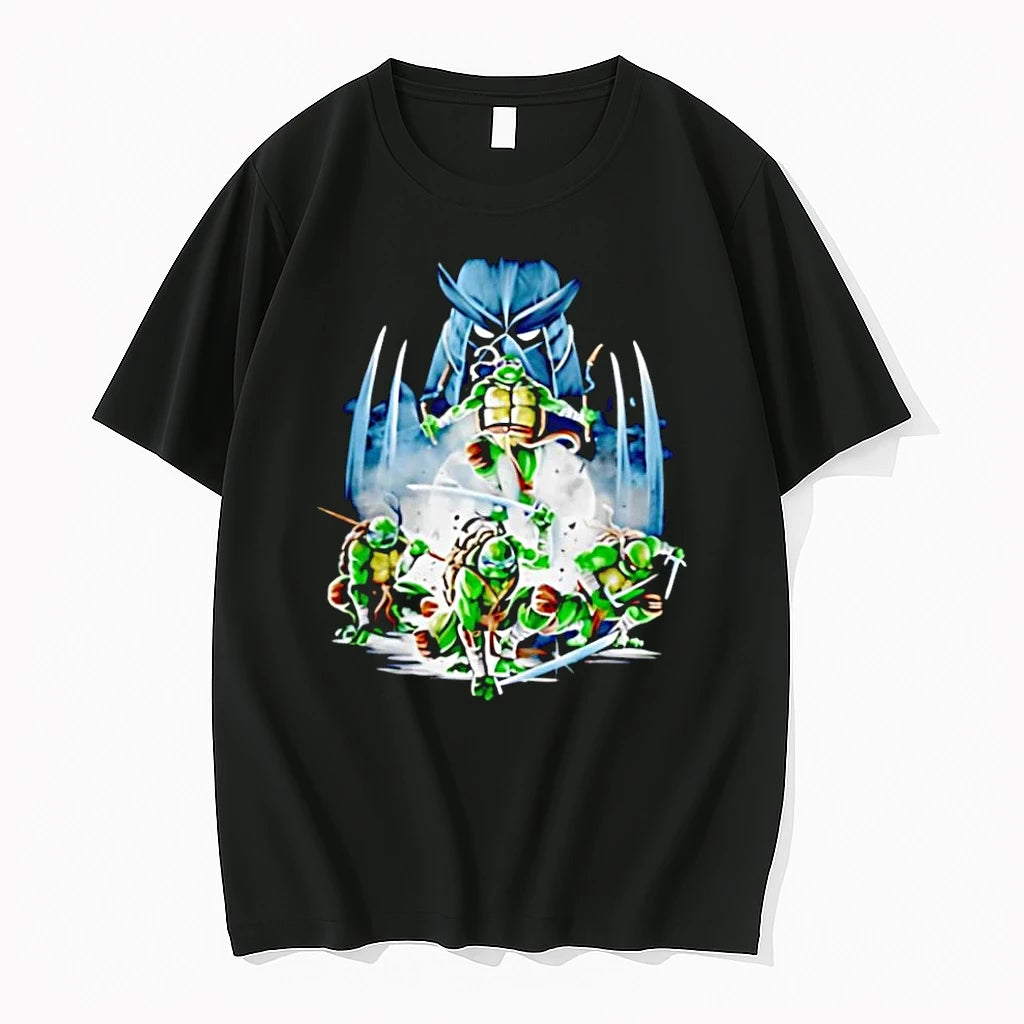 Officials Tmnt Shredder Combat Ninja Turtles Fighting Graphic Black Premium T Shirt