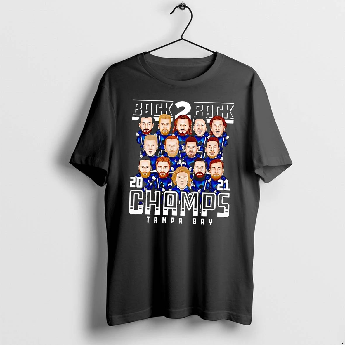 Officials Tampa Bay Lightning Back 2 Back 2021 Champs Black Premium T Shirt