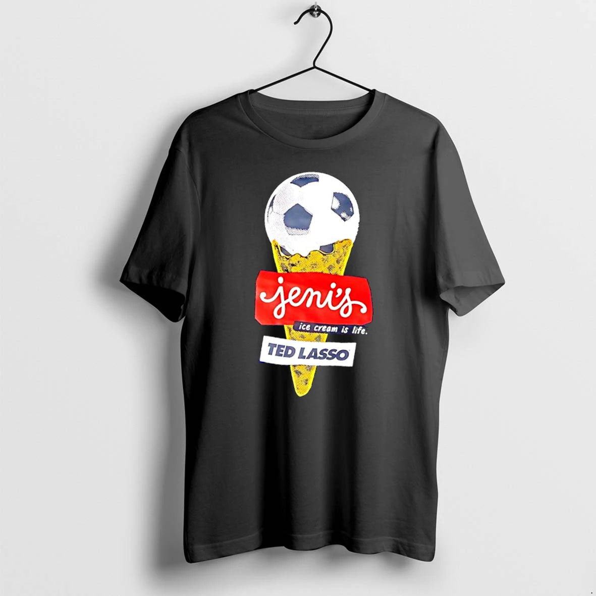 Officials Ted Lasso Jenis Ice Cream Is Life Soccer Ball Premium T Shirt