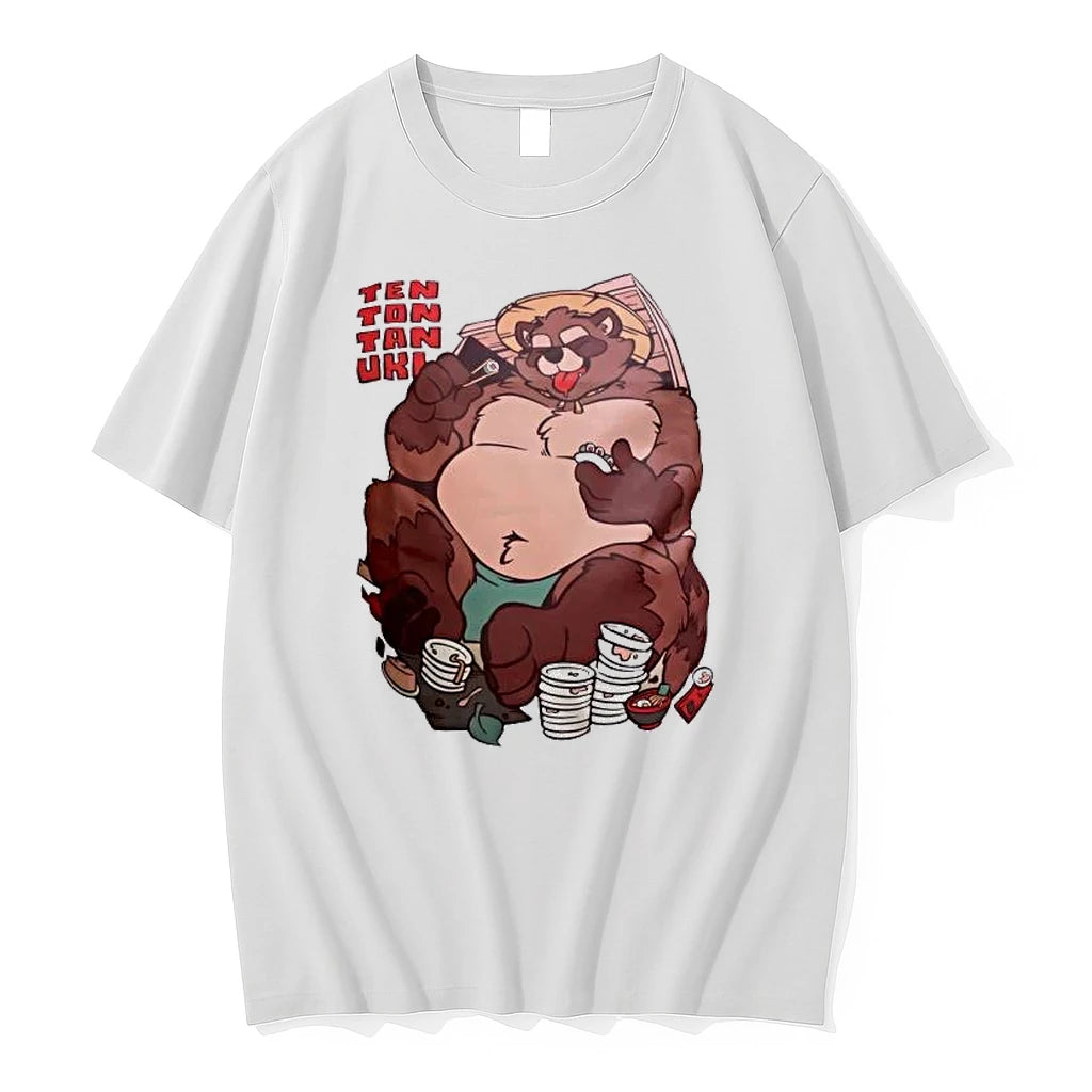 Officials Ten Ton Tanuki Eating Sushi Japanese Folklore Premium T Shirt