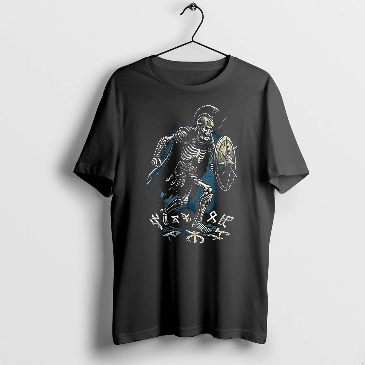 Officials Tennessee Titans Runs In My Blood Mascot Skeleton Black Mens Premium T Shirt