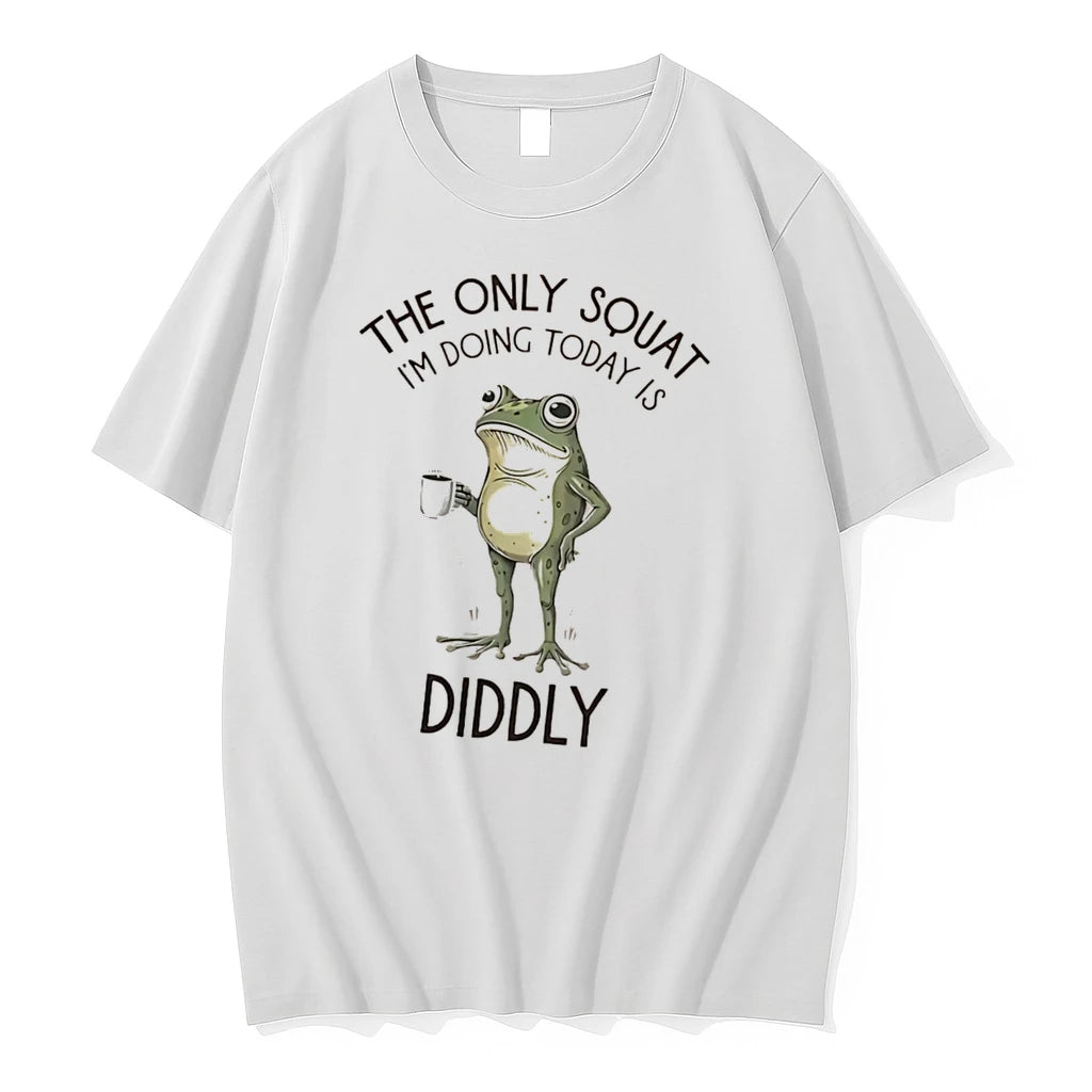 Officials The Only Squat Im Doing Today Is Diddly Frog Coffee Tee