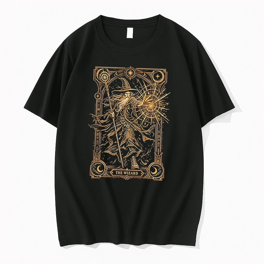 Officials The Wizard Tarot Card Mystical Magic Spellcaster Tee Premium T Shirt