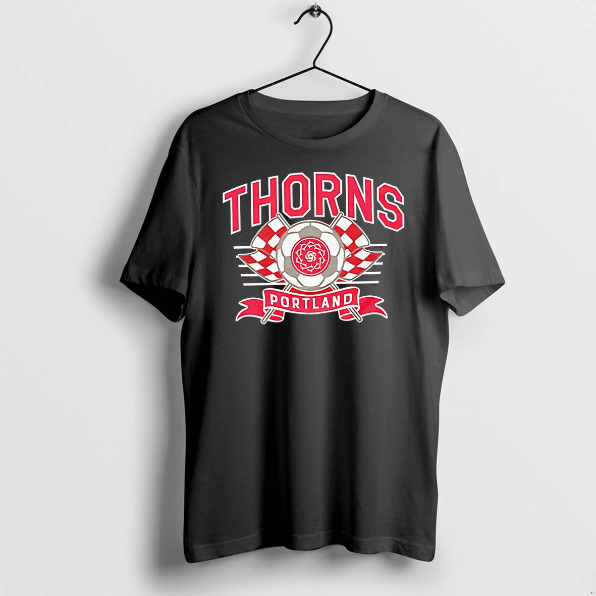 Officials Thorns Portland Soccer With Chequered Flags And Ball Premium T Shirt