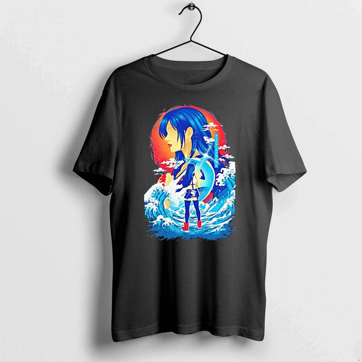 Officials Tifa Lockhart Final Fantasy Vii Ocean Waves Dolphin Premium T Shirt