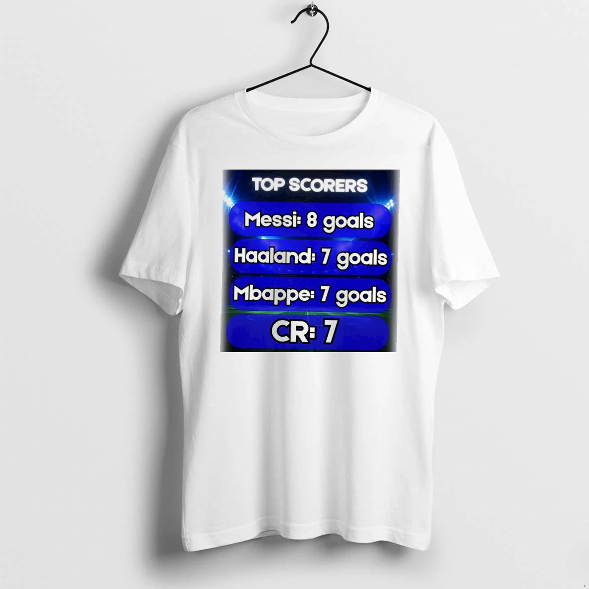 Officials Top Scorers Messi Haaland Mbappe And Cr7 Tee Premium T Shirt