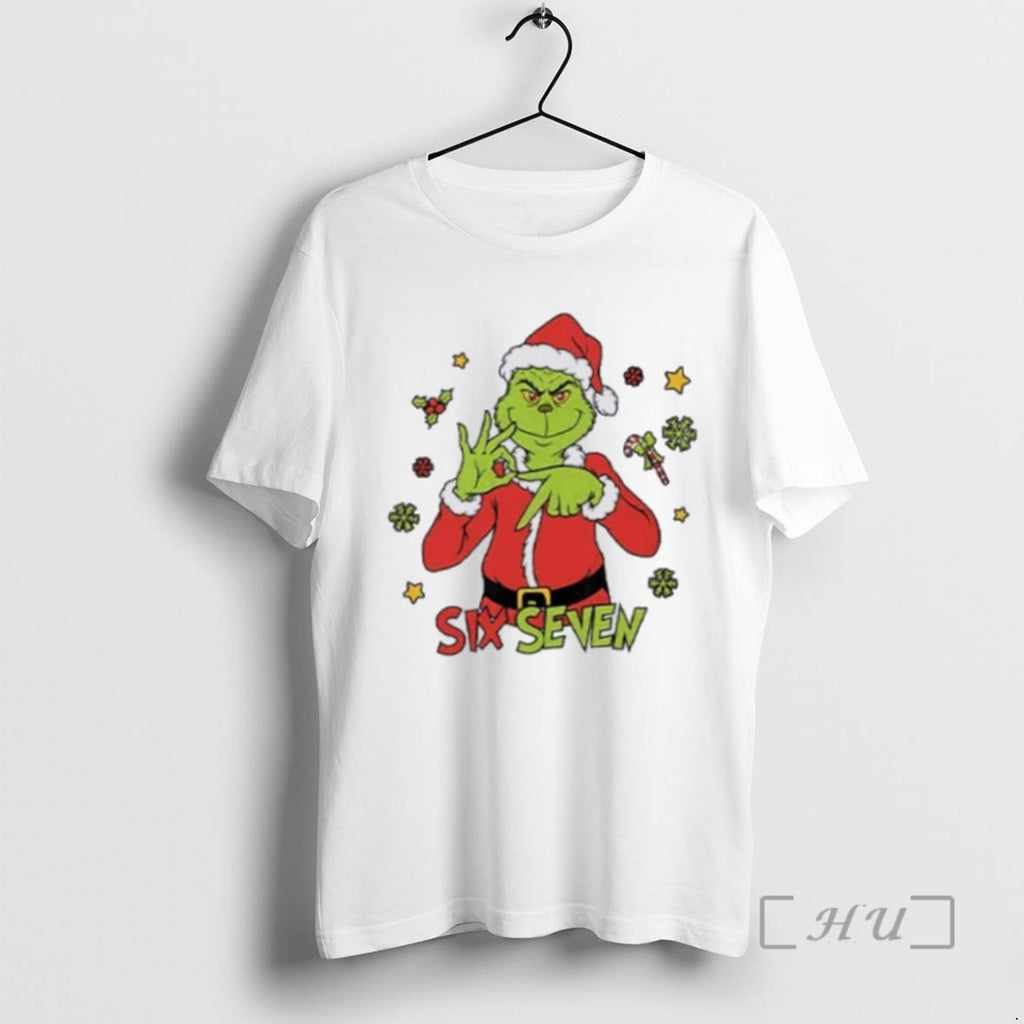 Officials Trending 6 7 Six Seven Meme Grinch Christmas Tee Shirt Sweater