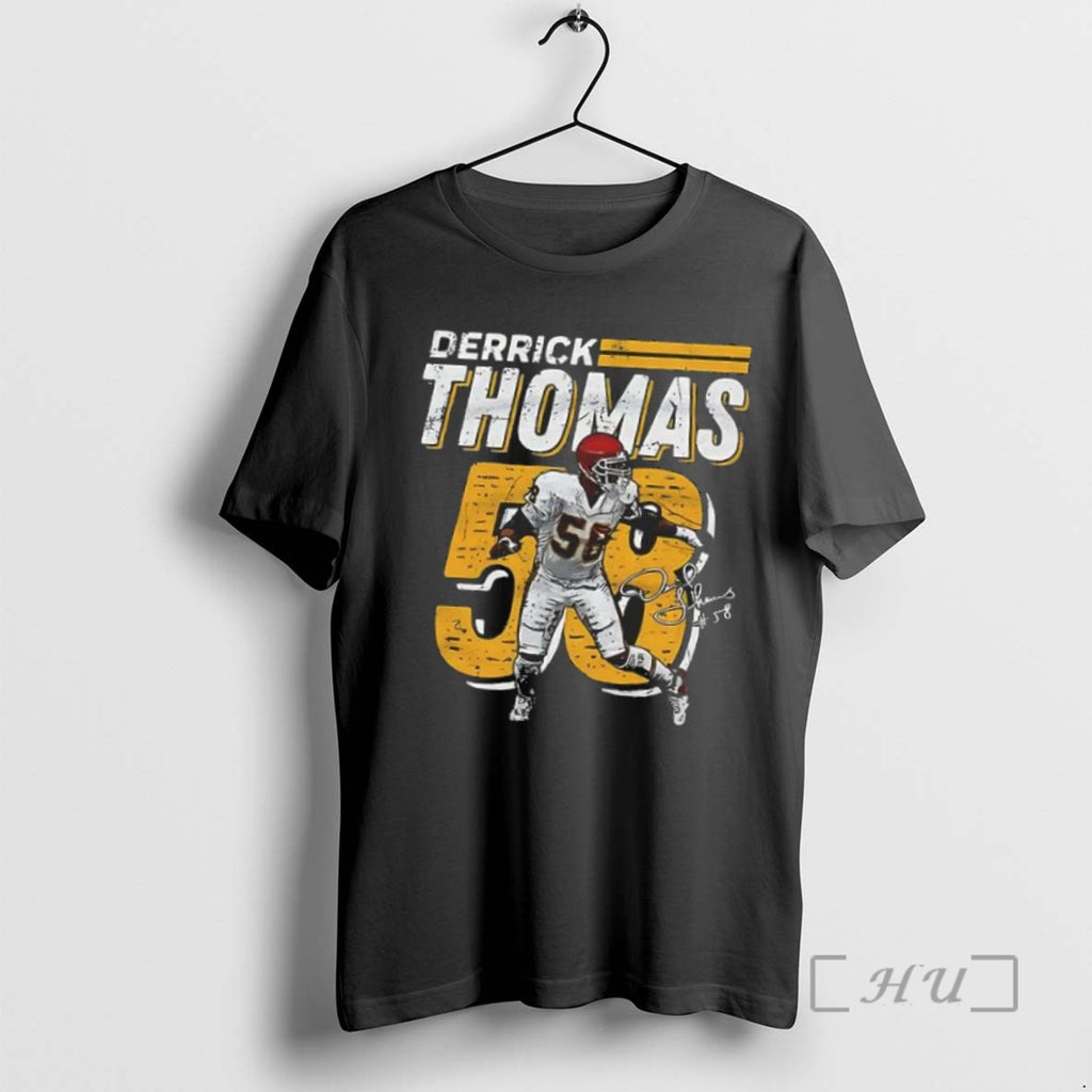 Officials Trending Awesome Derrick Thomas Kansas City Chiefs 58 Signature Tee Shirt Sweater