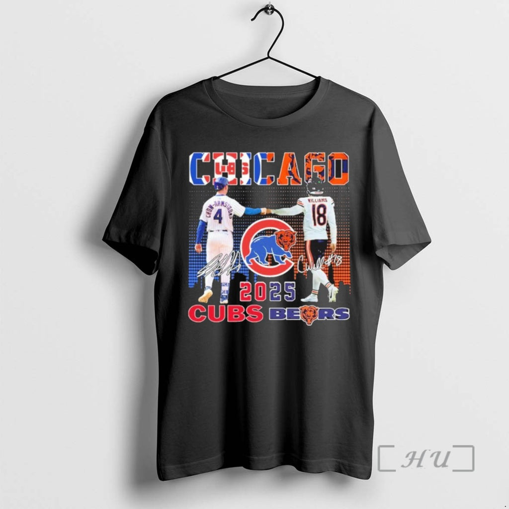 Officials Trending Chicago 2025 Cubs Bears Player Signature Vintage Tee Shirt Sweater