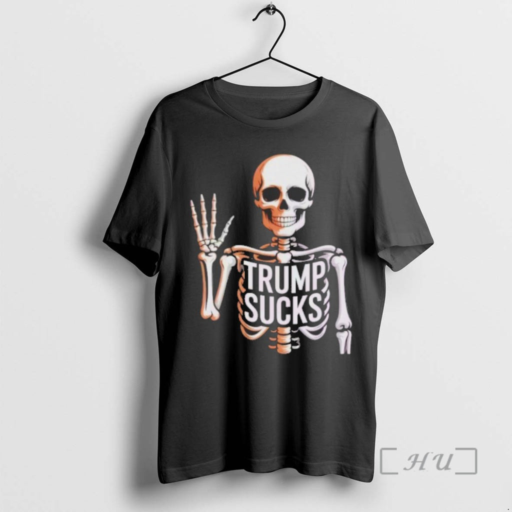 Officials Trending Halloween Skeleton Trump Sucks Tee Shirt Sweater