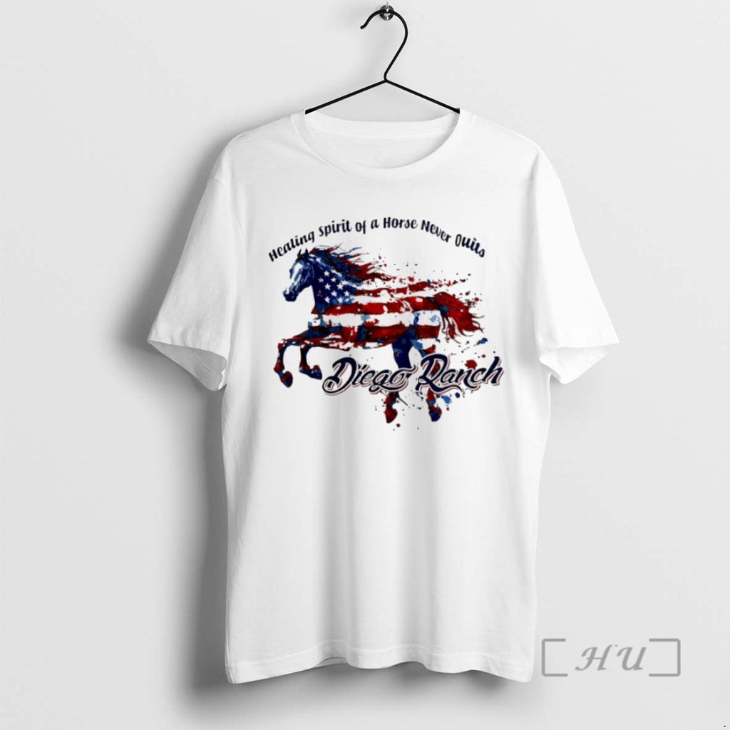 Officials Trending Healing Spirit Of A Horse Never Quits Diego Panch Tee Shirt Sweater