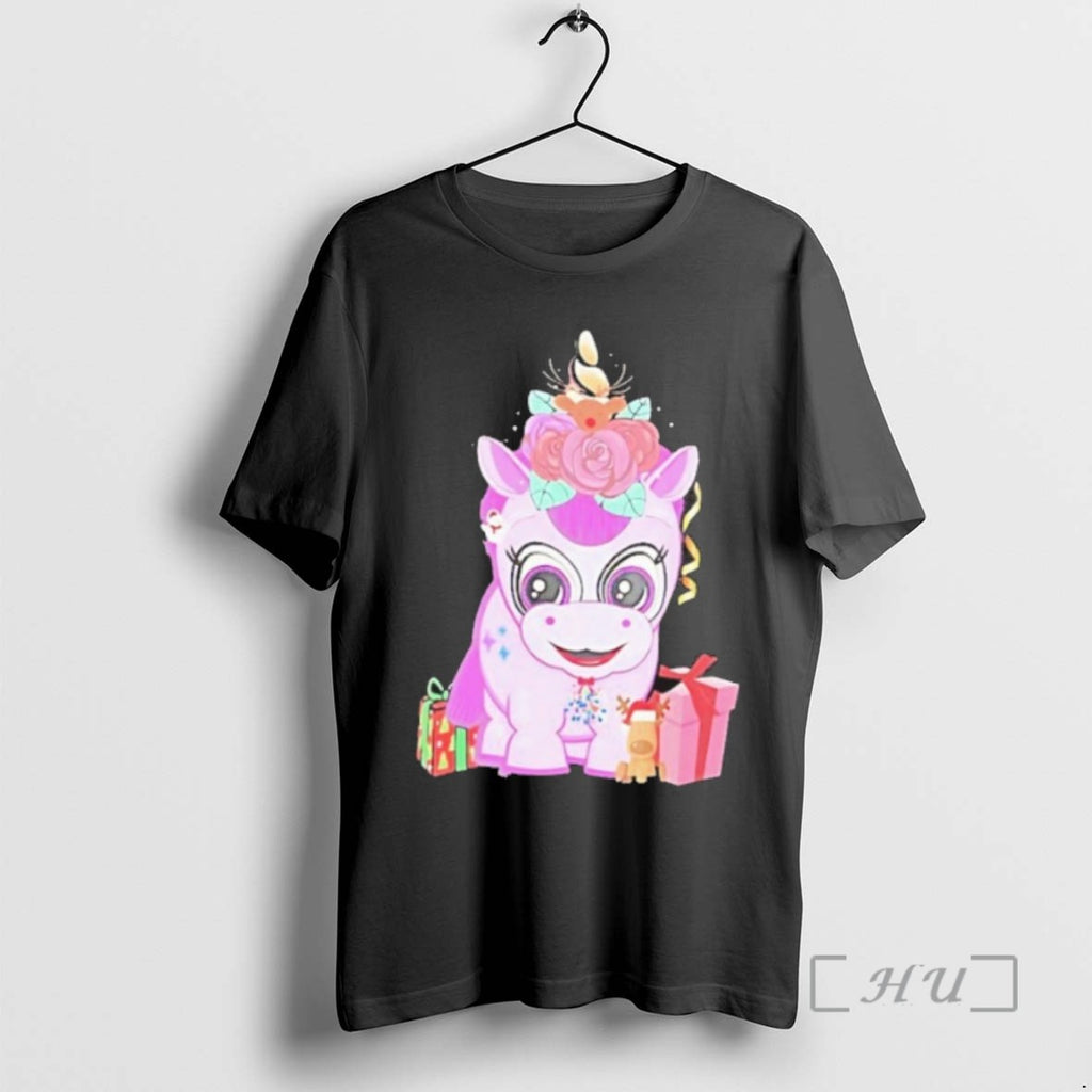 Officials Trending Purple Unicorn Christmas Gifts Reindeer Bow Holiday Tee Shirt Sweater