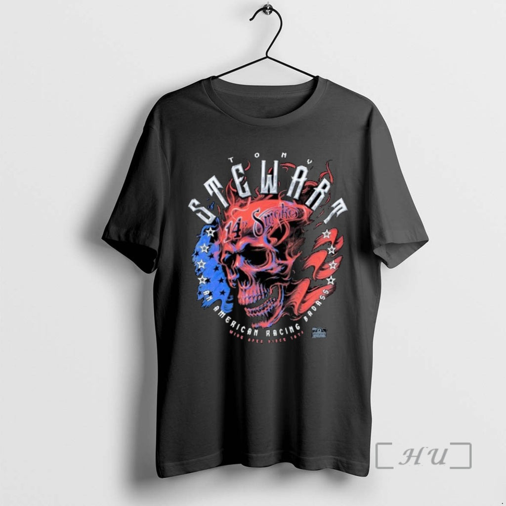 Officials Trending Tony Stewart Americana Smoke Skull Since Open Since 1976 Tee Shirt Sweater