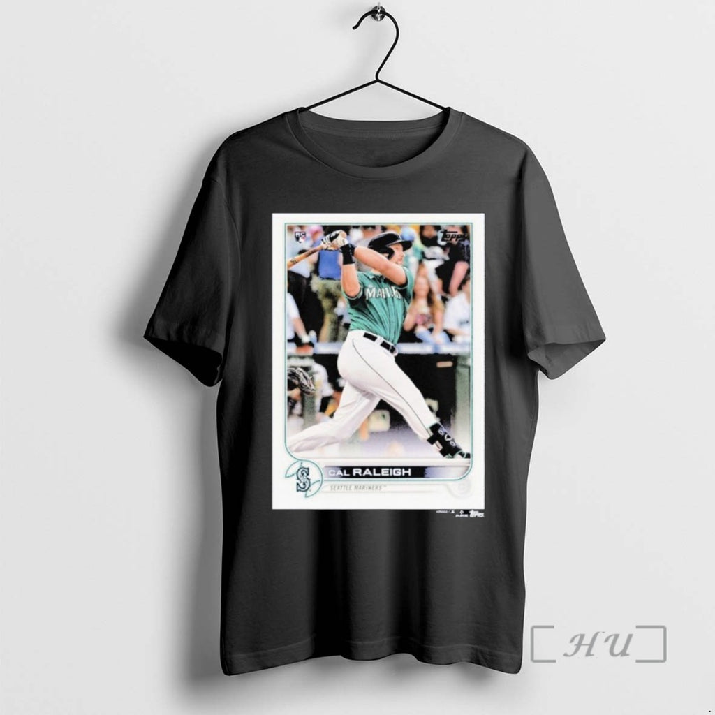 Officials Trending Cal Raleigh Seattle Mariners Homage Topps Baseball Card Player Tee Shirt Sweater