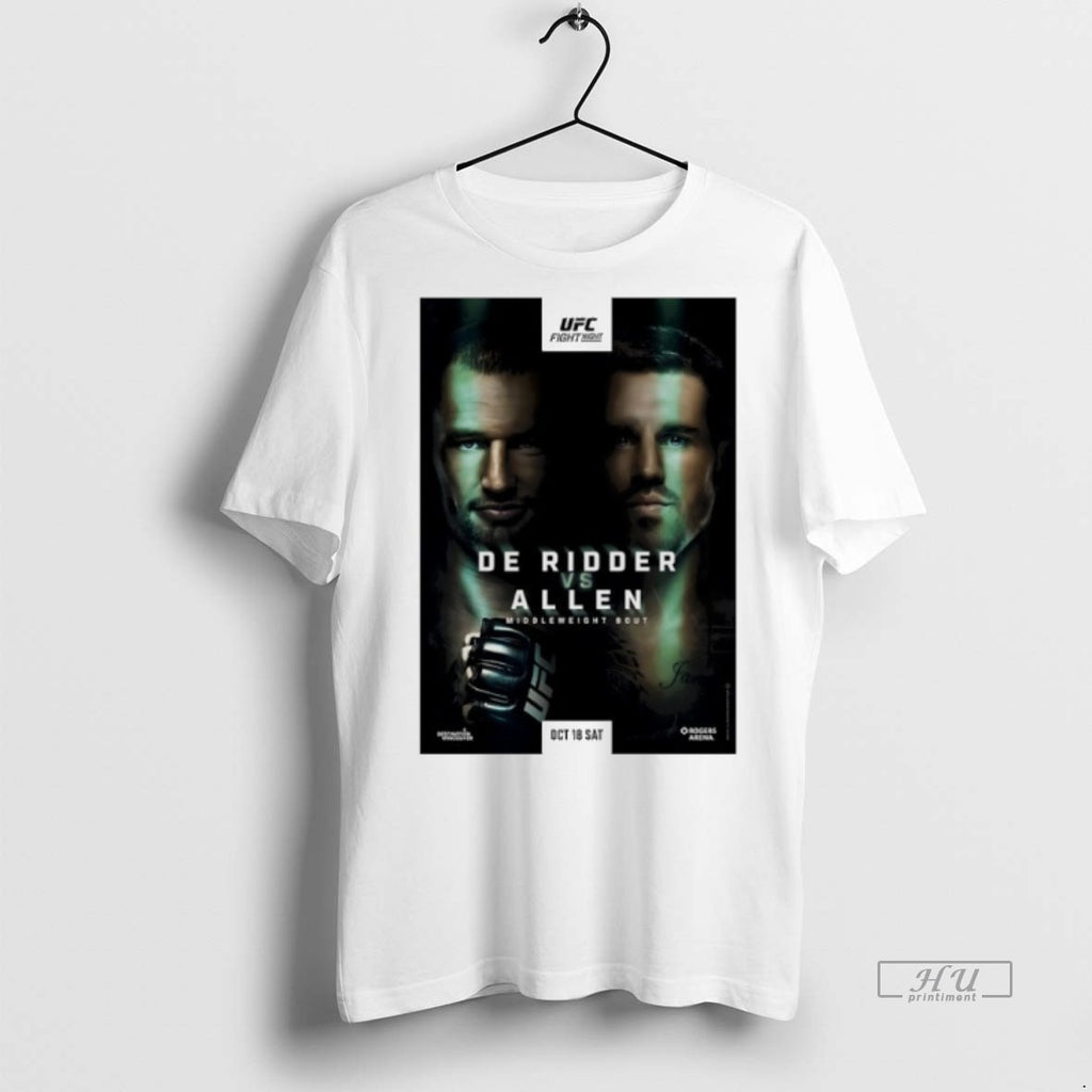 Officials Ufc Fight Night De Ridder Vs Allen Autographed Event Graphic Tee Shirt Sweater