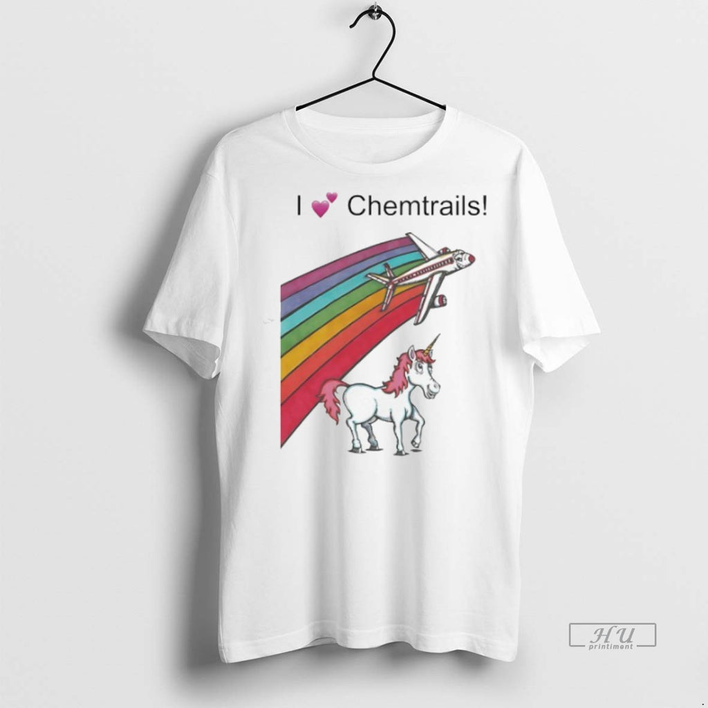 Officials Unicorn I Love Chemtrails Rainbow Graphic Tee Shirt Sweater