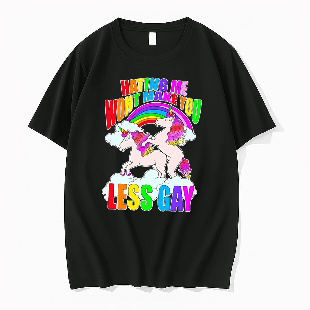 Officials Unicorn Hating Me Makey Less Gay Tee Premium T Shirt