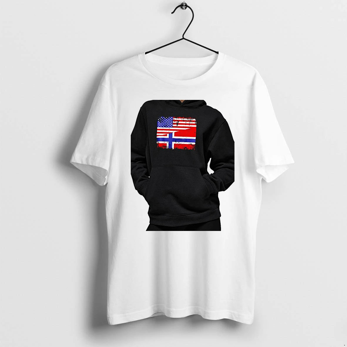 Officials United States And Norway Flags Combined American And Norwegian Heritage Premium T Shirt