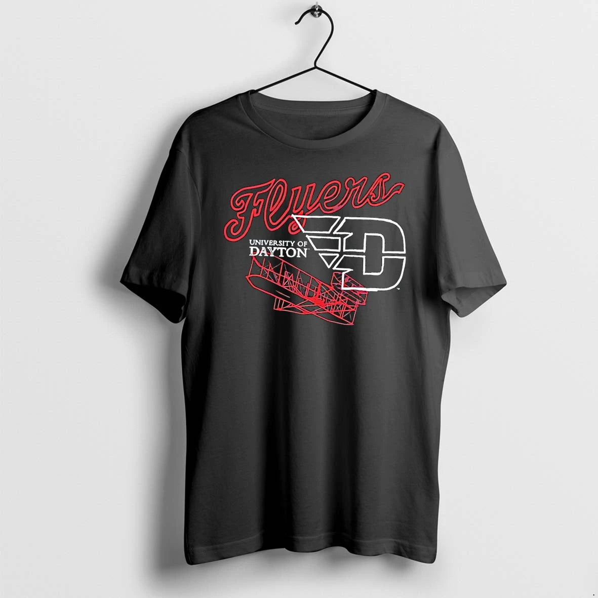 Officials University Of Dayton Flyers Airplane Logo Black Premium T Shirt