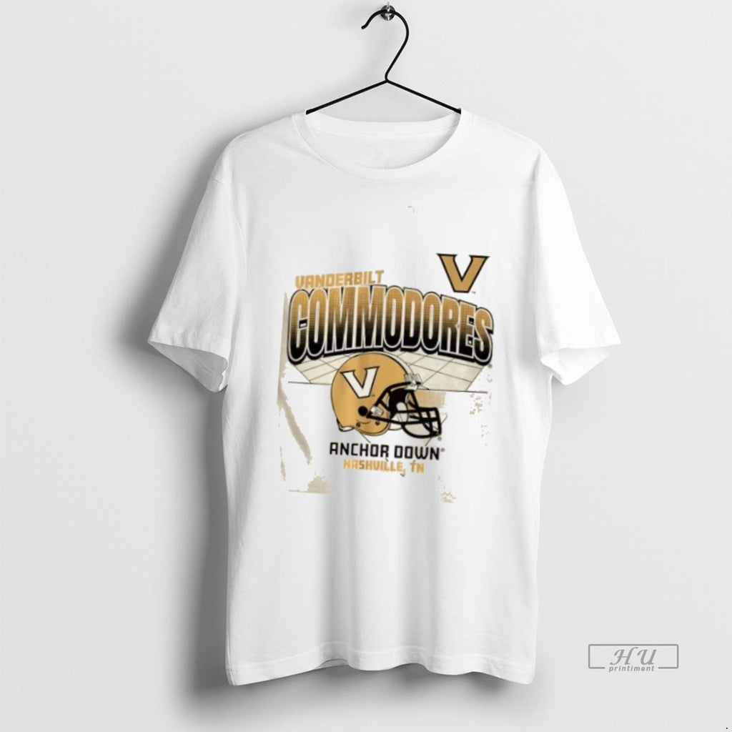 Officials Vanderbilt Commodores Anchor Down Nashville Football Helmet Grid Tee Shirt Sweater