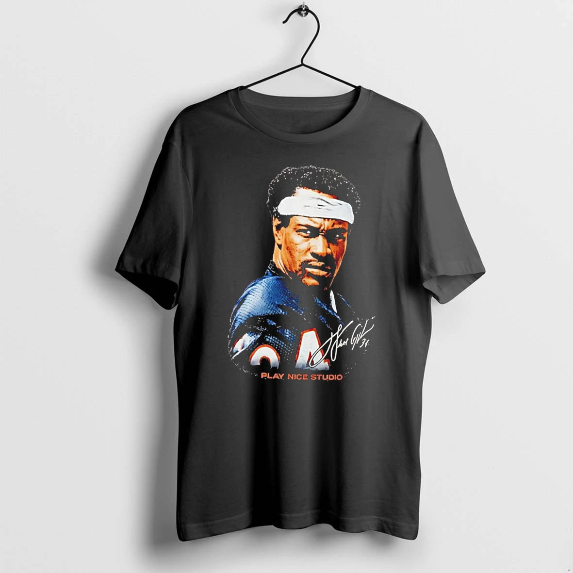 Officials Walter Payton Chicago Bears No 34 Legend Portrait Signature Tee Premium T Shirt