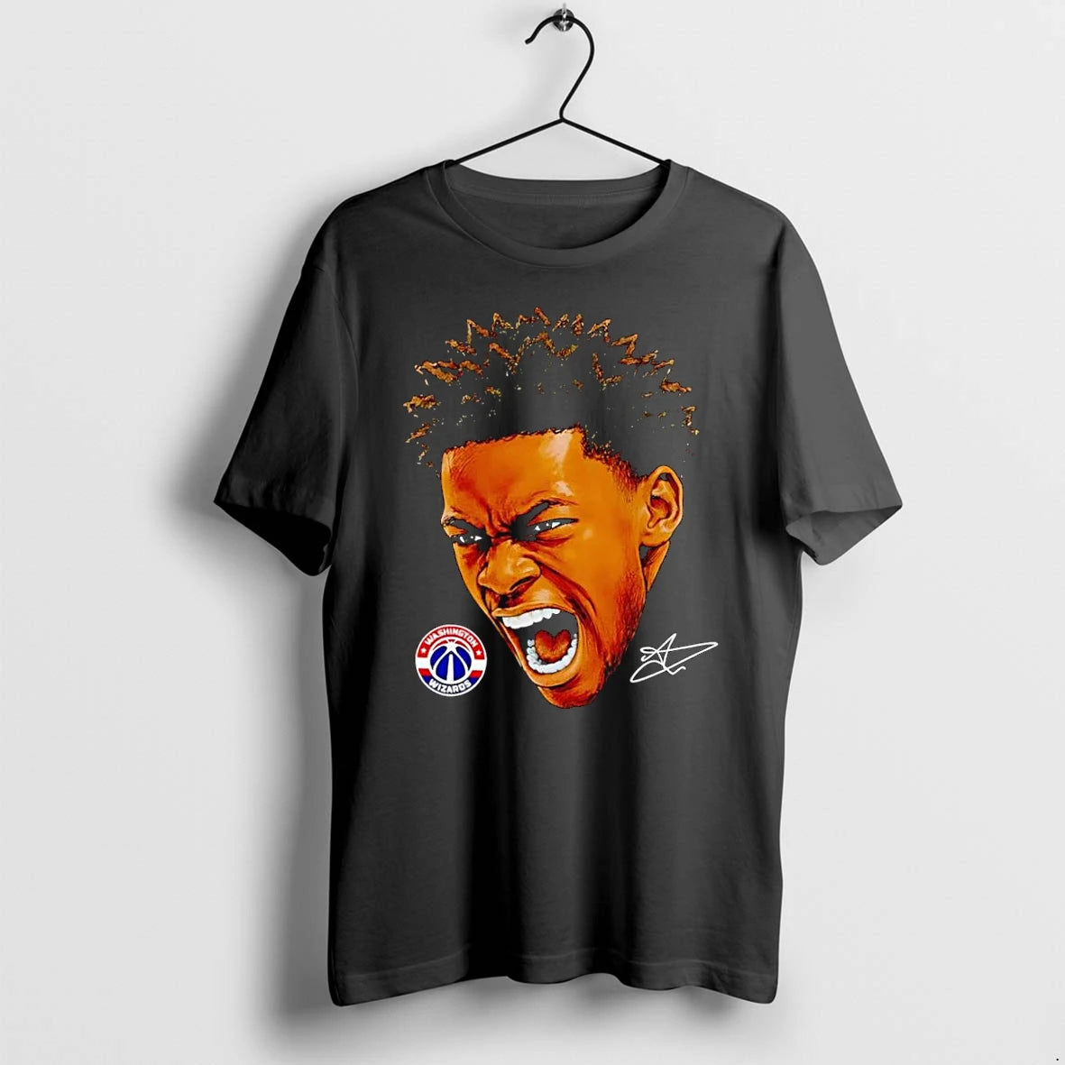 Officials Washington Wizards Basketball Player Screaming Illustration Black Premium T Shirt