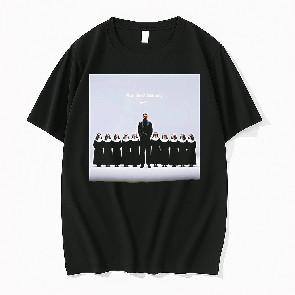 Officials Wemby Victor Wembanyama Nun Stop Him Just Pray Nike Logo Premium T Shirt