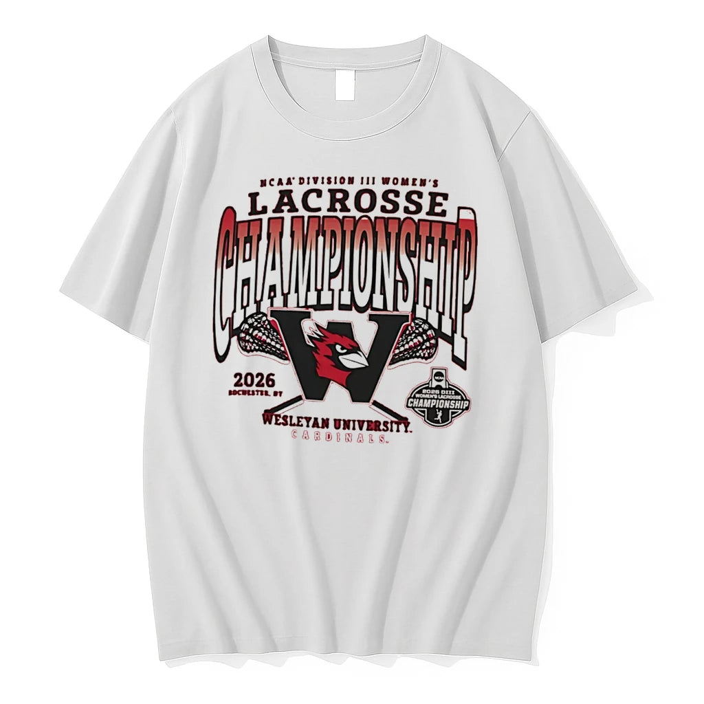 Officials Wesleyan University Cardinals 2026 Ncaa Division Iii Womens Lacrosse Championship Tee
