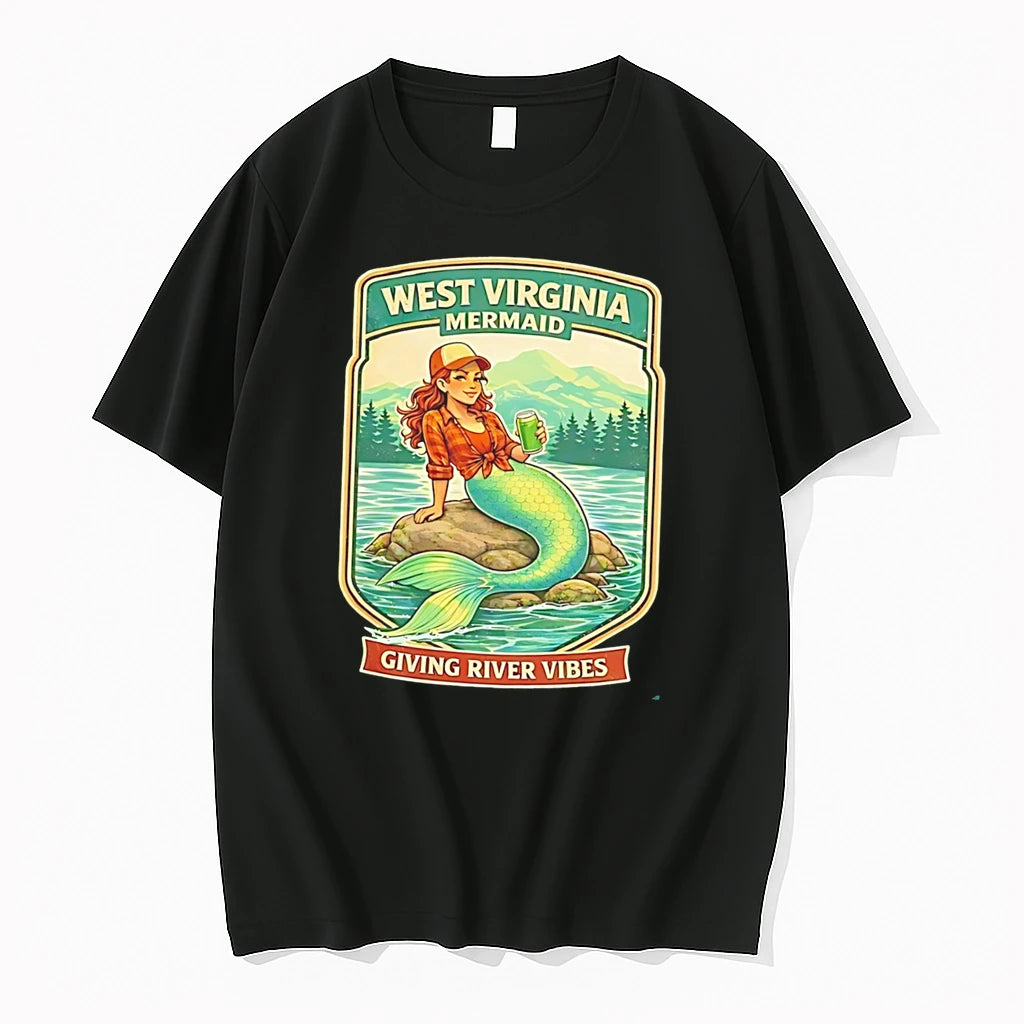 Officials West Virginia Mermaid Giving River Vibes Mermaid Tee Premium T Shirt