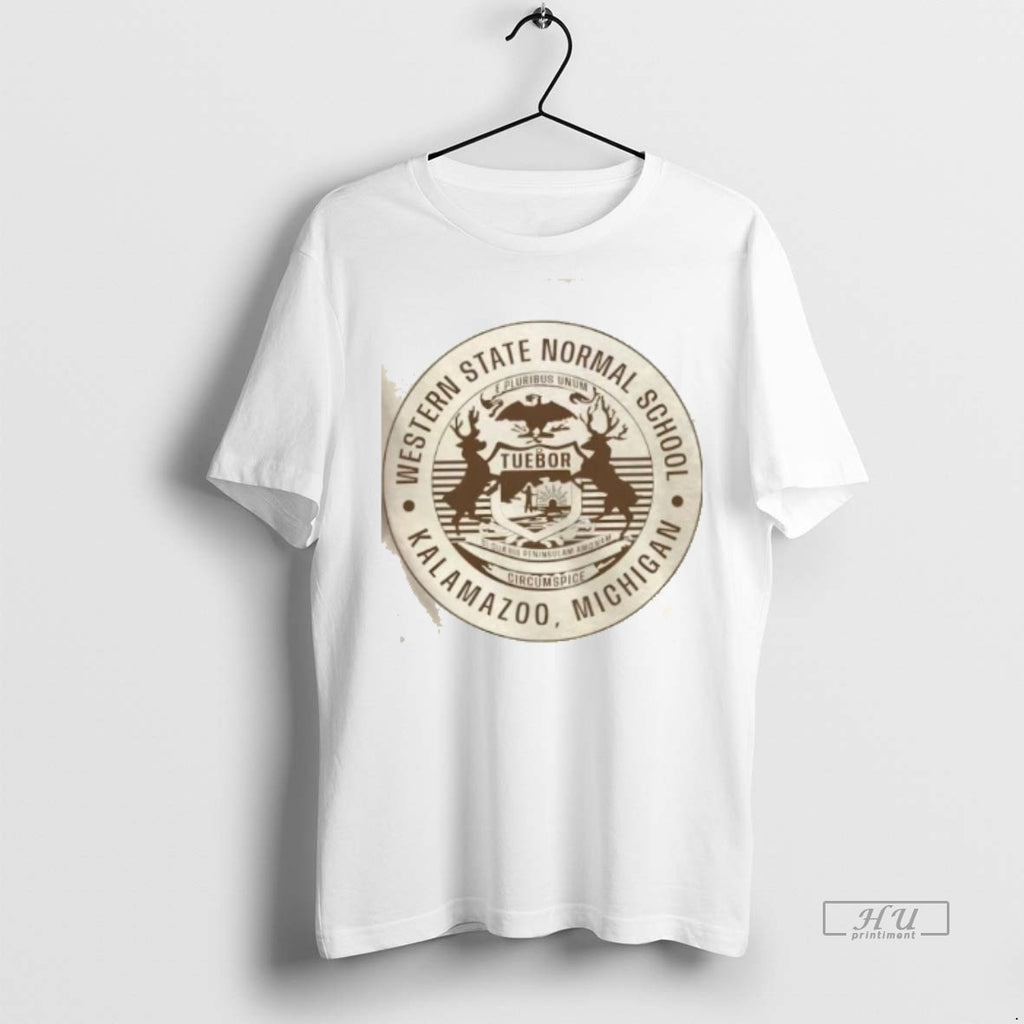 Officials Western Michigan Normal School Kalamazoo Michigan Retro Seal Graphic Tee Shirt Sweater