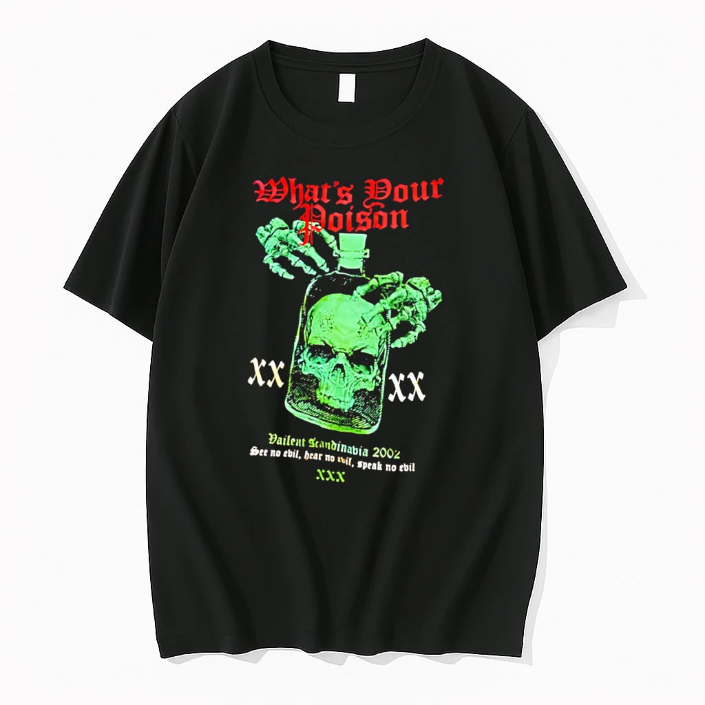 Officials Whats Your Poison Skull Bottle Vailent Scandinavia 2002 Tee Premium T Shirt
