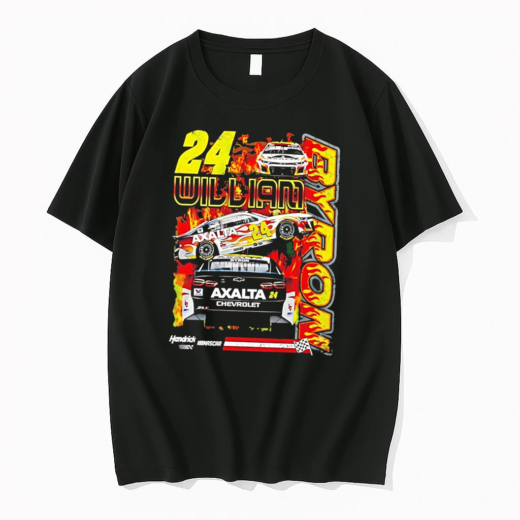 Officials William Byron Mad Engine Flames Tee Premium T Shirt