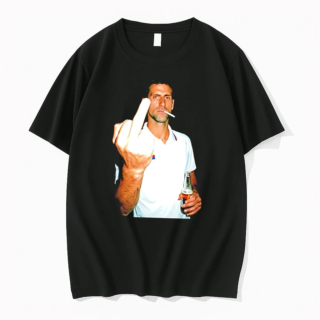 Officials Wimbledon 2026 Mens Singles Germany Novak Djokovic Middle Finger Tee Premium T Shirt