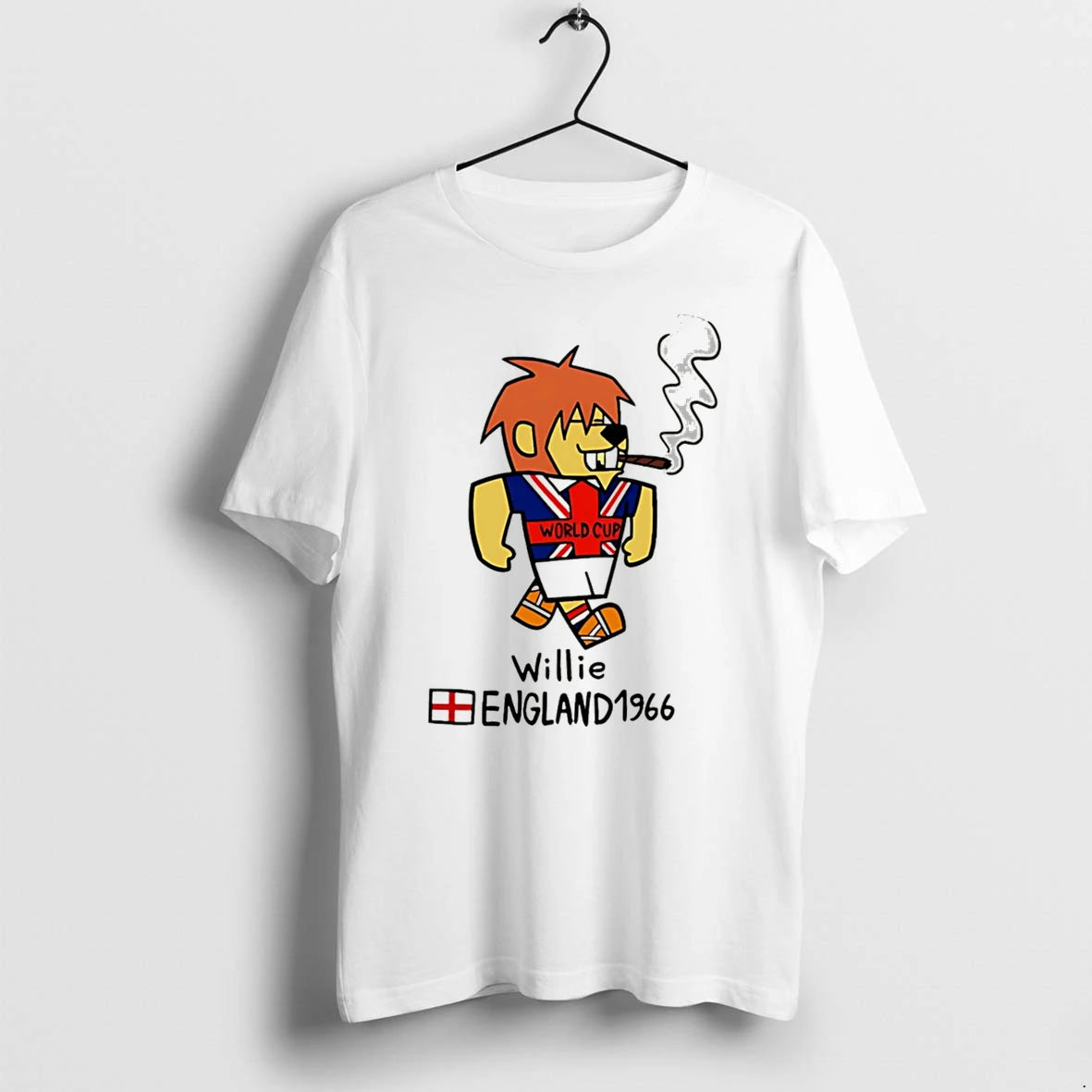 Officials World Cup Mascots Willie England 1966 Football Mascot Tee Premium T Shirt