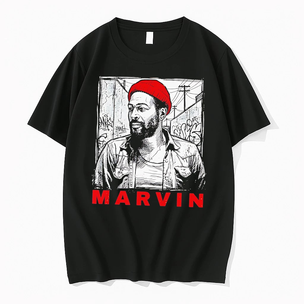 Officials Xbjzyxru Marvin Gaye Urban Portrait Soul Music Rb Legend Tee Premium T Shirt