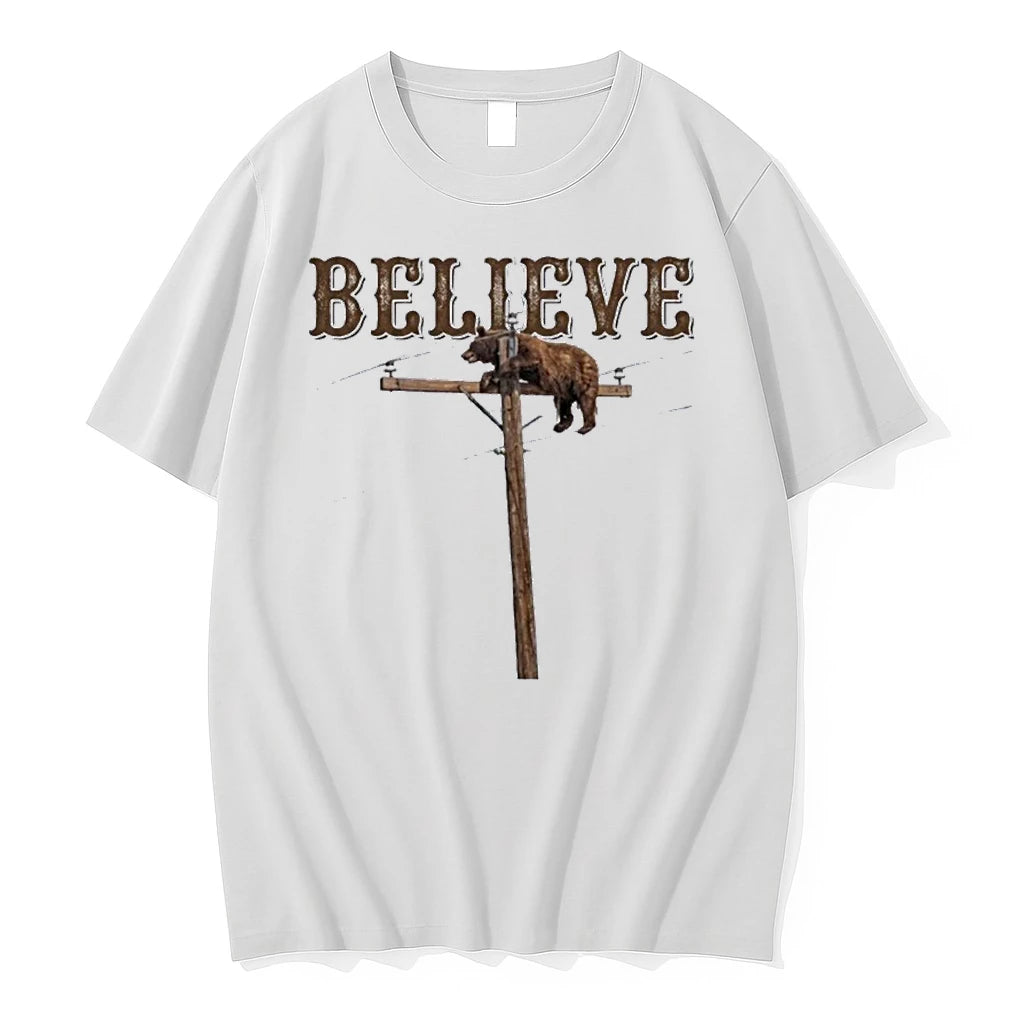 Officials Believe Bear On Top Of The Light Pole Premium T Shirt