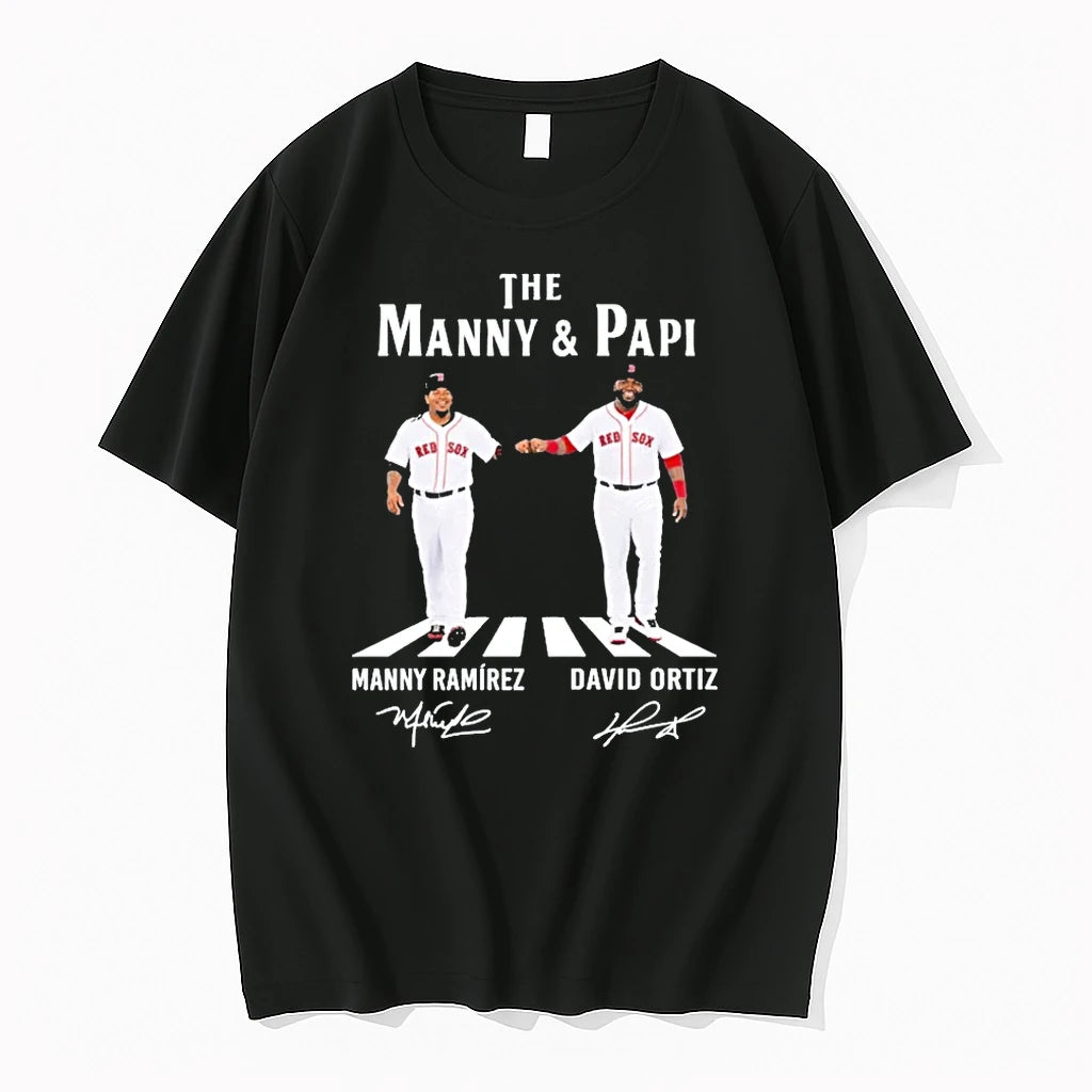 Officials Boston Red Sox The Manny And Papi Road Abbey Signatures Premium T Shirt