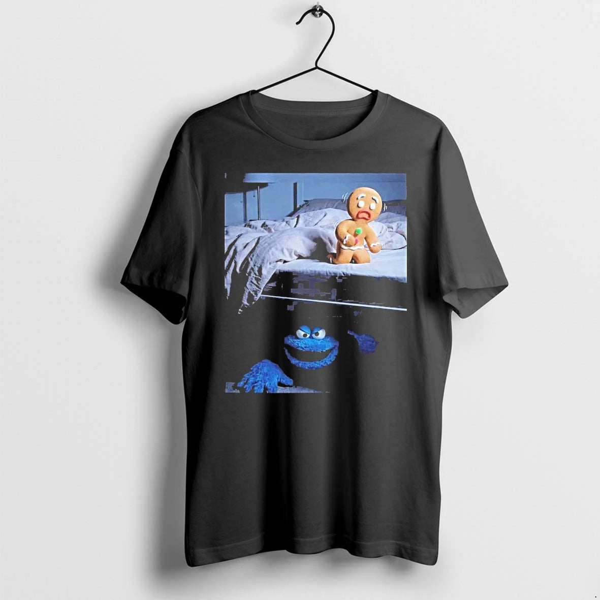 Officials Cookie Monster Gingerbread Scared Premium T Shirt