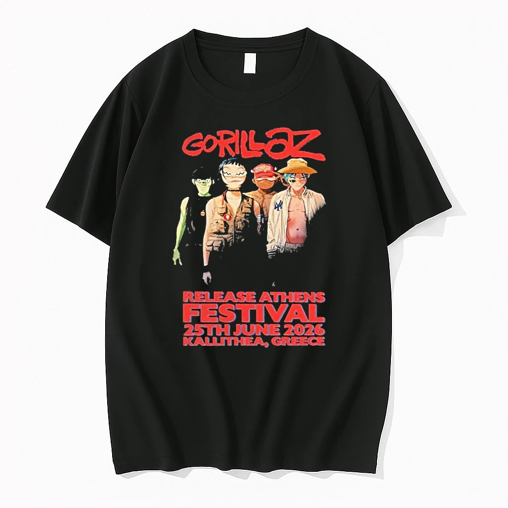 Officials Gorillaz Release Athens 06 25 2026 Piraeus Kallithea Greece Premium T Shirt