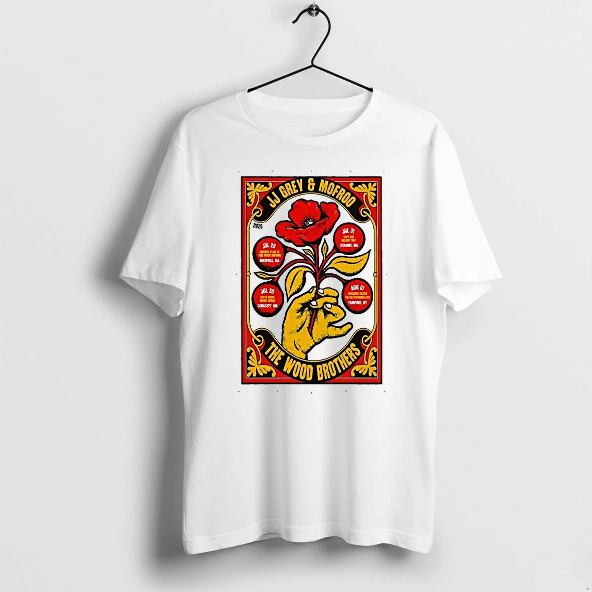 Officials Jj Grey Mofro The Wood Brothers 2026 Live Tour Hand Premium T Shirt